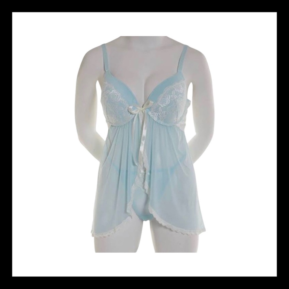 NWOT Jessica Simpson Blue Lace Lingerie size Med